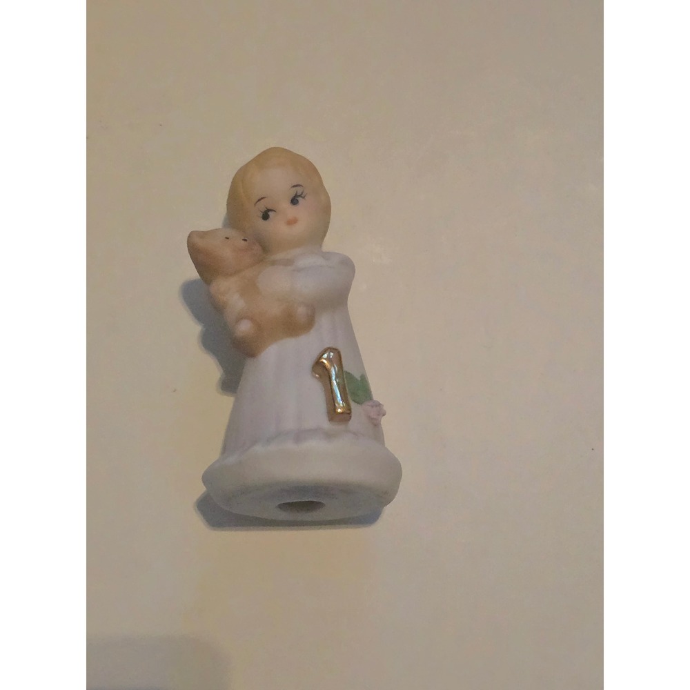 Vintage 1981 Cottagecore Enesco Growing Up Girls 1st Birthday Figurine
